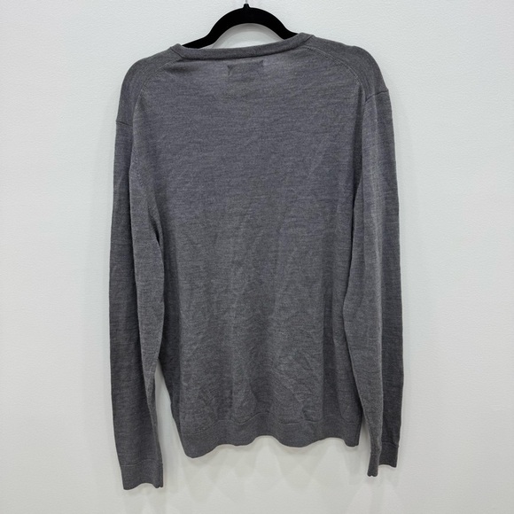 Broletto Gray 100% Merino Wool V-Neck Sweater Mens Sz Large - Picture 4 of 5